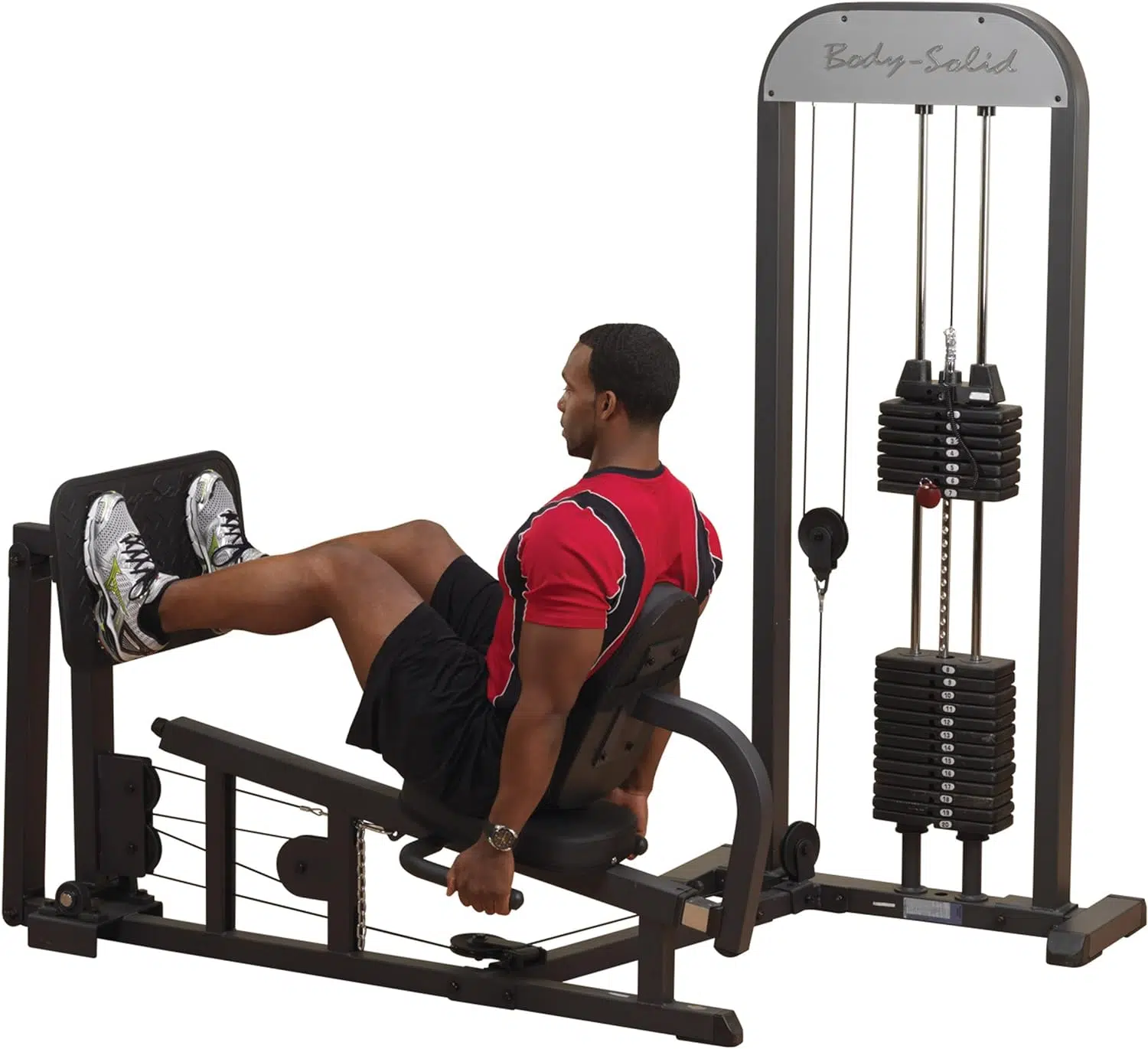 Bodysolid BOS-GLP-STK/3 Pro Select Leg & Calf Press Machine With 310lb. Stack commercial leg press machine